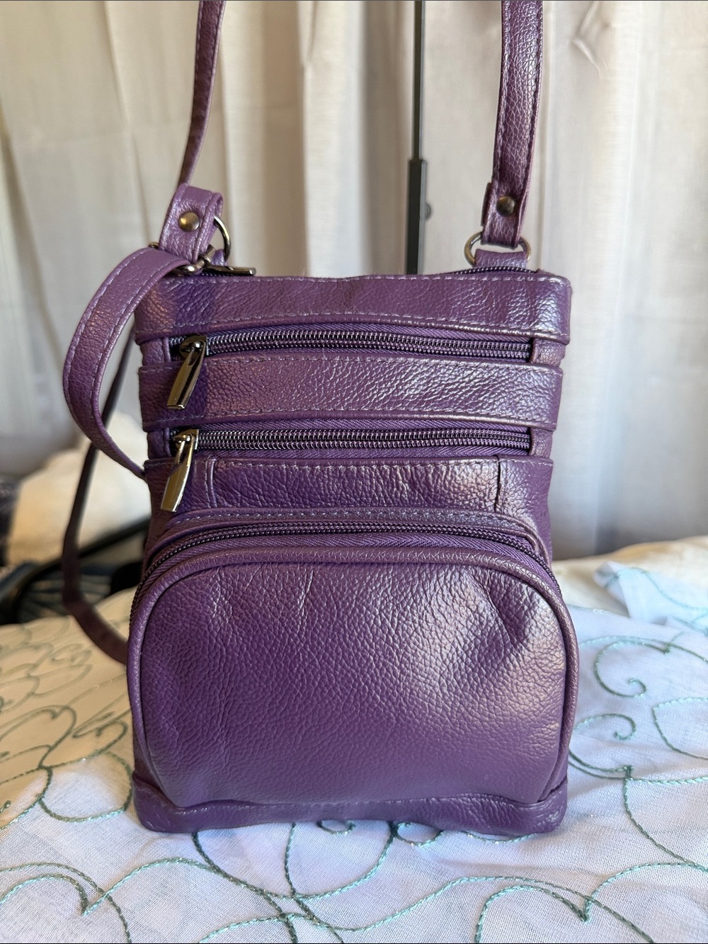 Purple Crossbody Bag with gunmetal hardware!